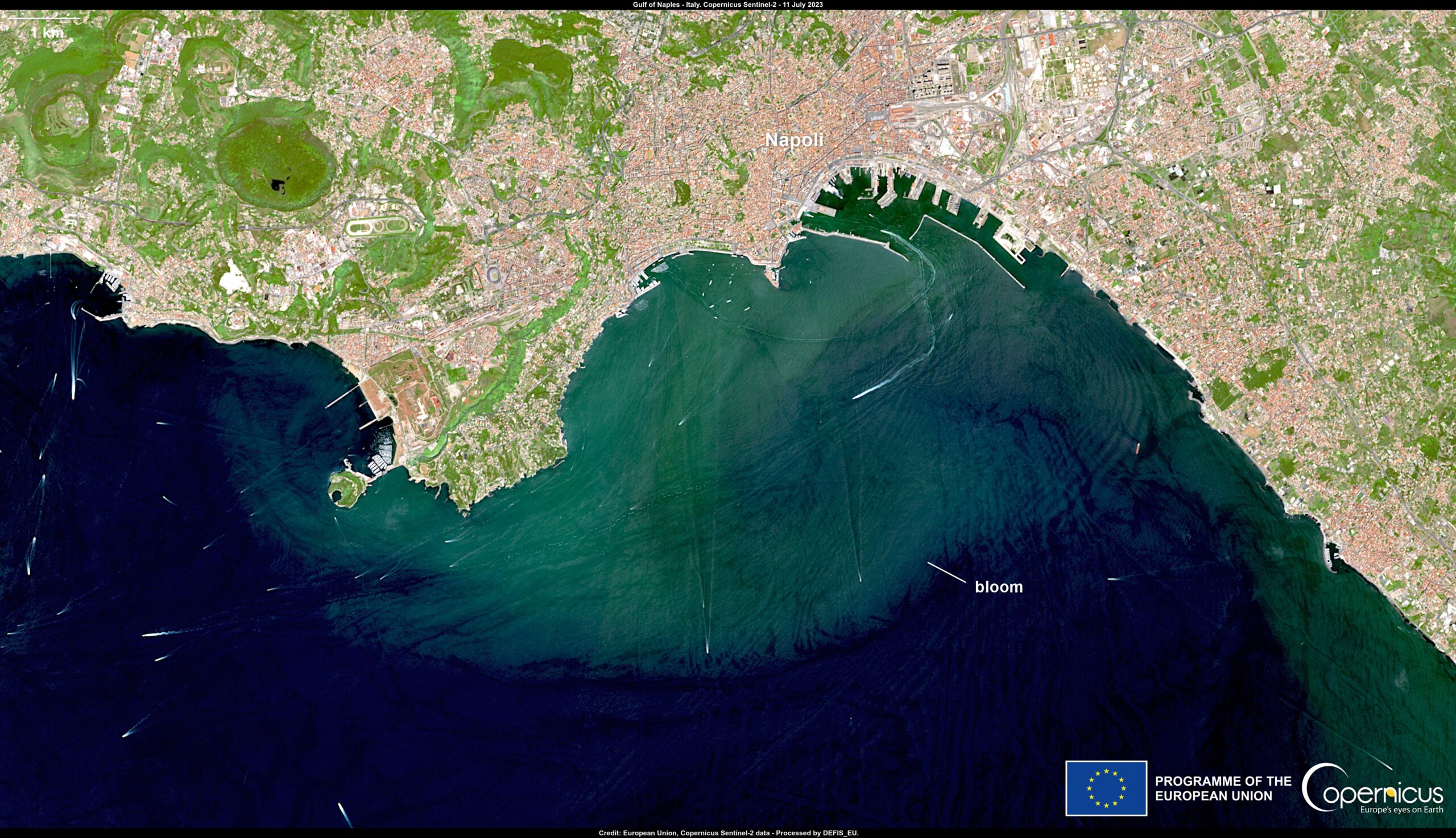 Napoli Gulf Date: 17/07/2023 Location: Italy Credit: European Union, Copernicus Sentinel-2 imagery
